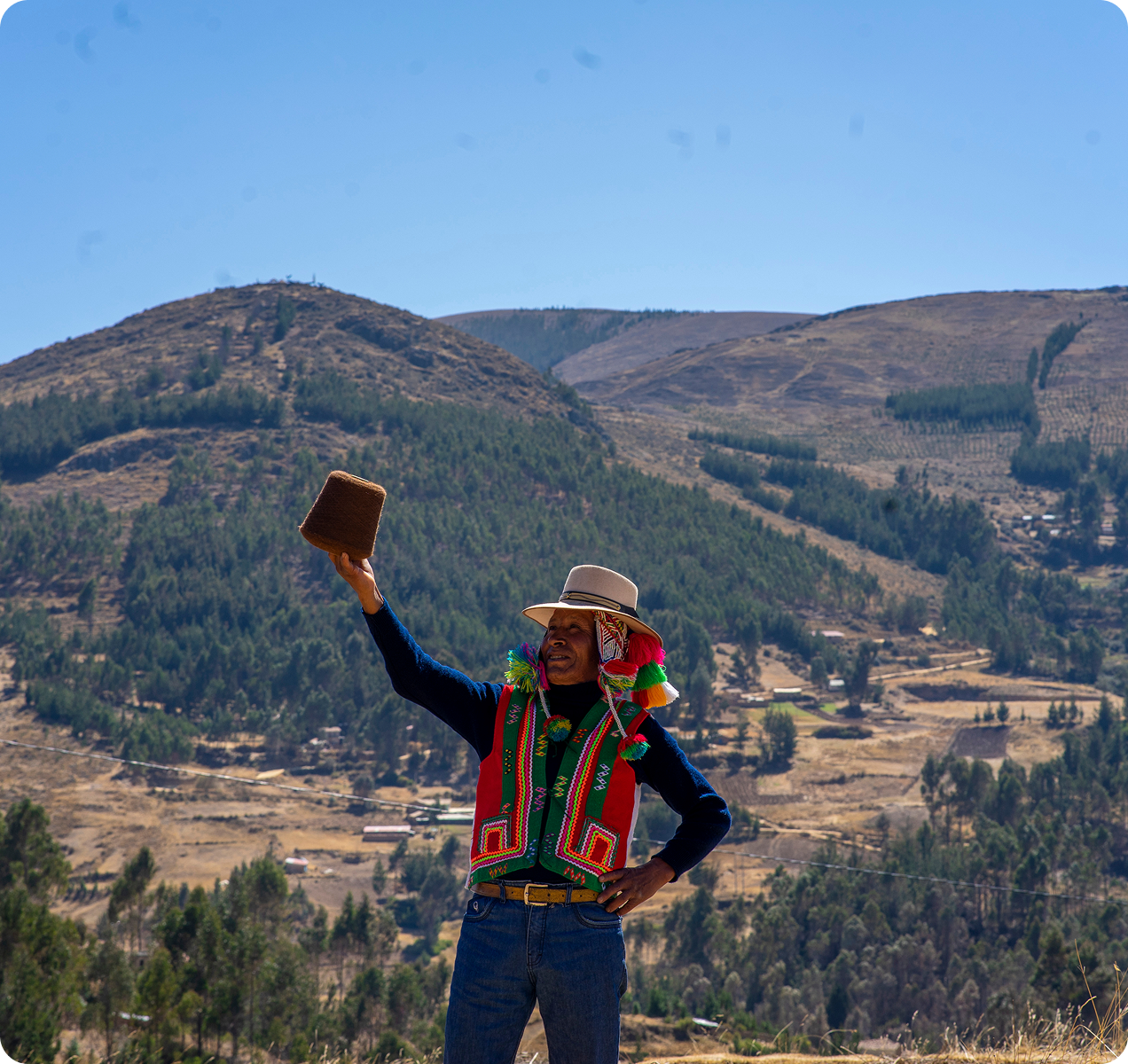 Representante andino en paisaje altoandino